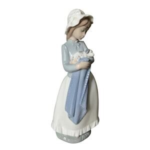 Girl Holding Puppy Figurine NAO Hand Made in Spain By LLadro